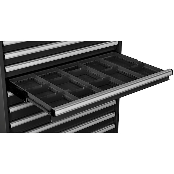 Global Industrial Dividers for 3inH Drawer of Modular Drawer Cabinet 36inWx24inD, Black 316070 - main